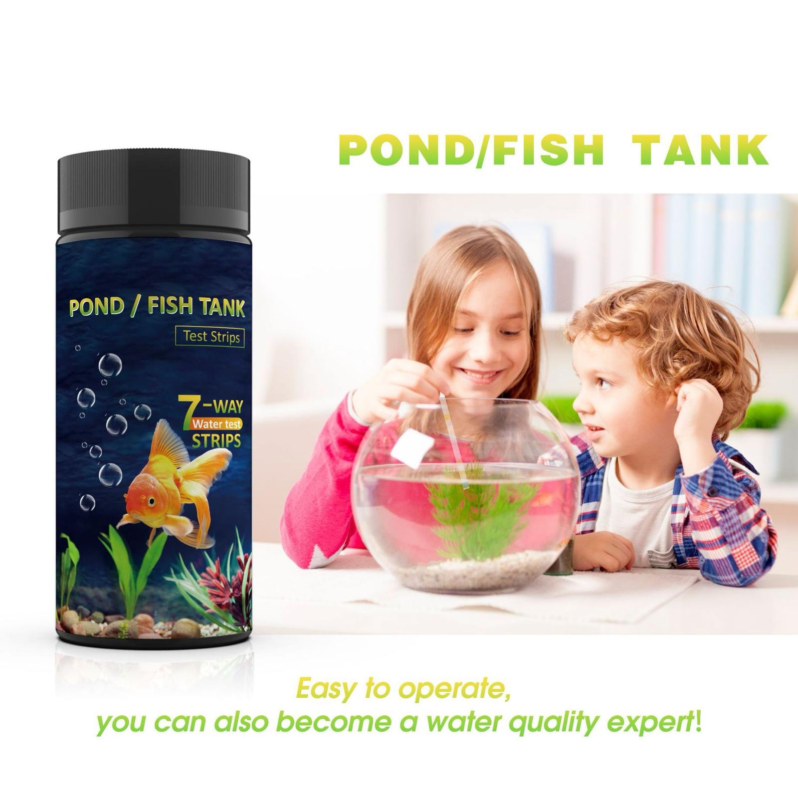 100PCS Water Test Strips Pond Water Test Kit 7 in 1 Water Hardness Tester