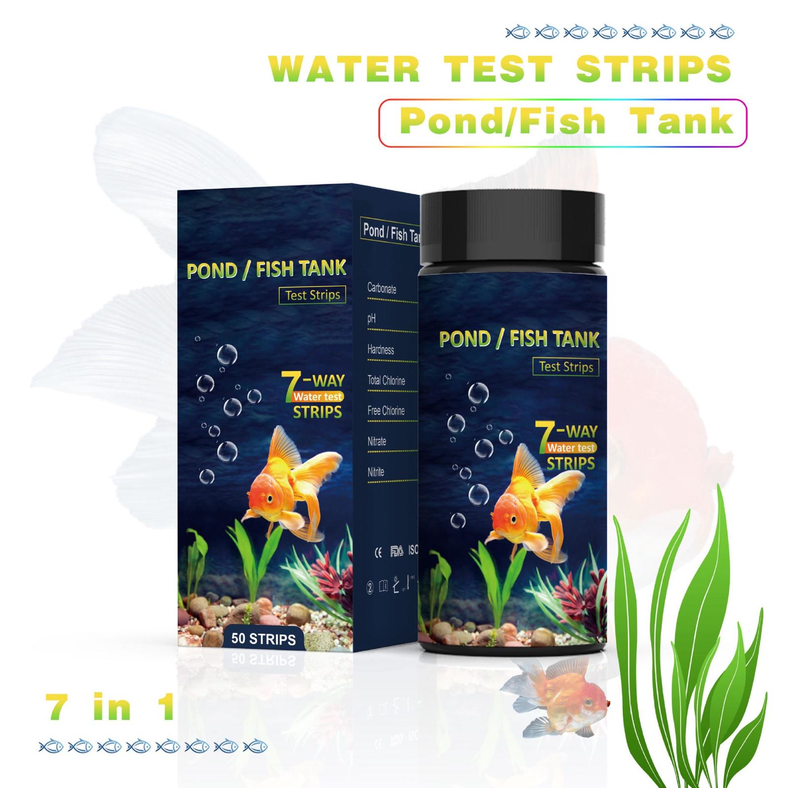100PCS Water Test Strips Pond Water Test Kit 7 in 1 Water Hardness Tester