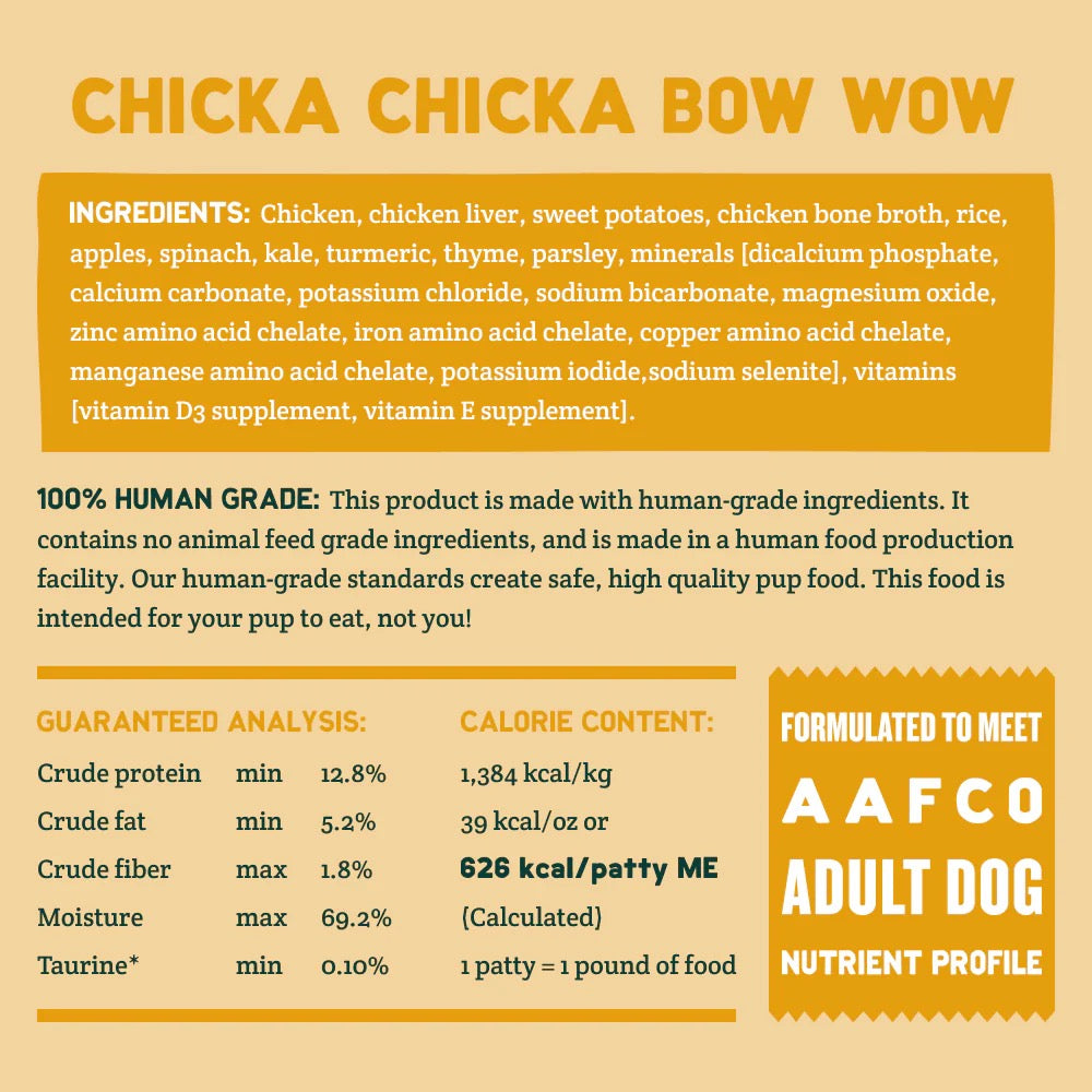 A Pup Above Chicka Chicka Bow Wow Fresh Dog Food (3lb)