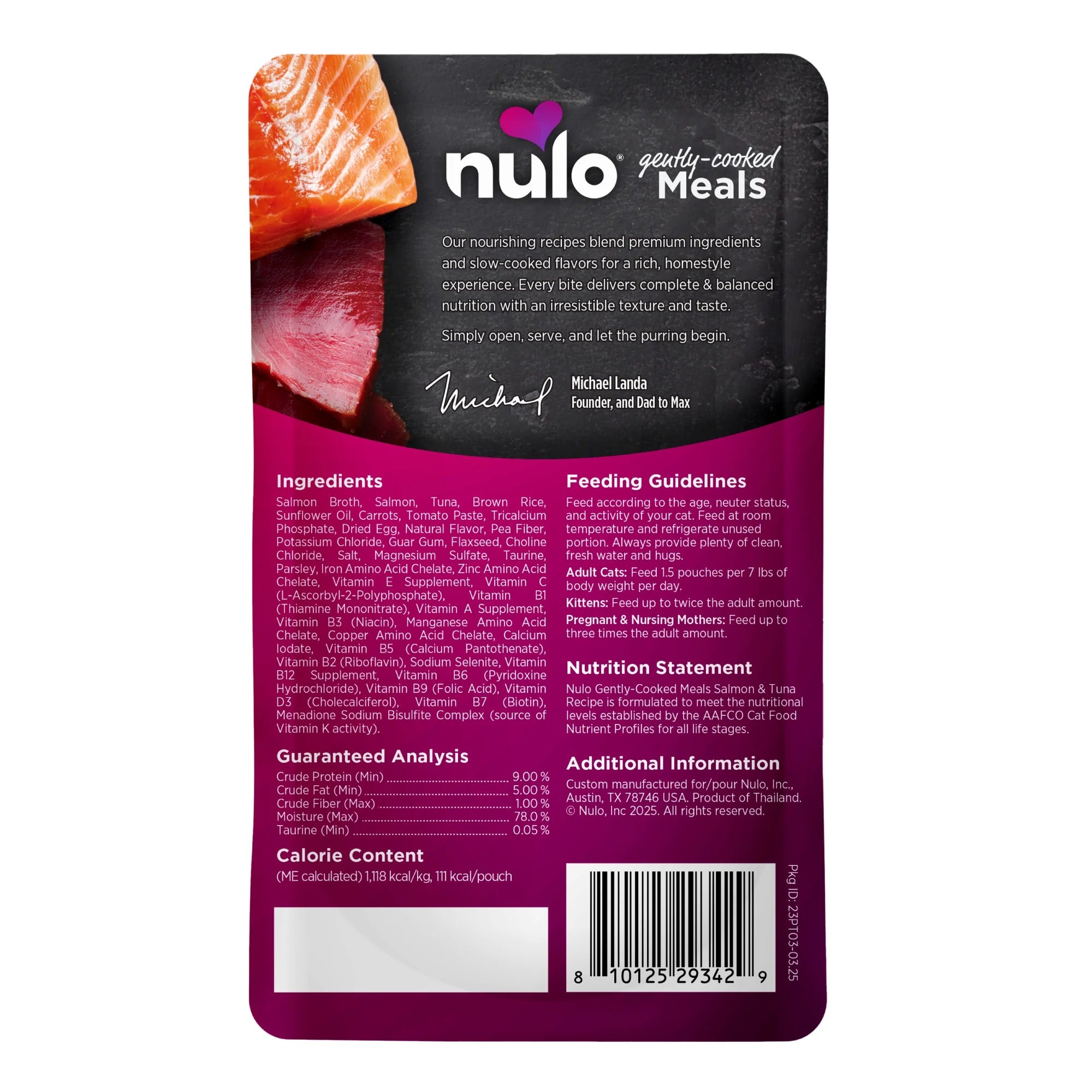 Nulo Gently Cooked Meals Salmon & Tuna Recipe Cat Pouch (3.5oz)