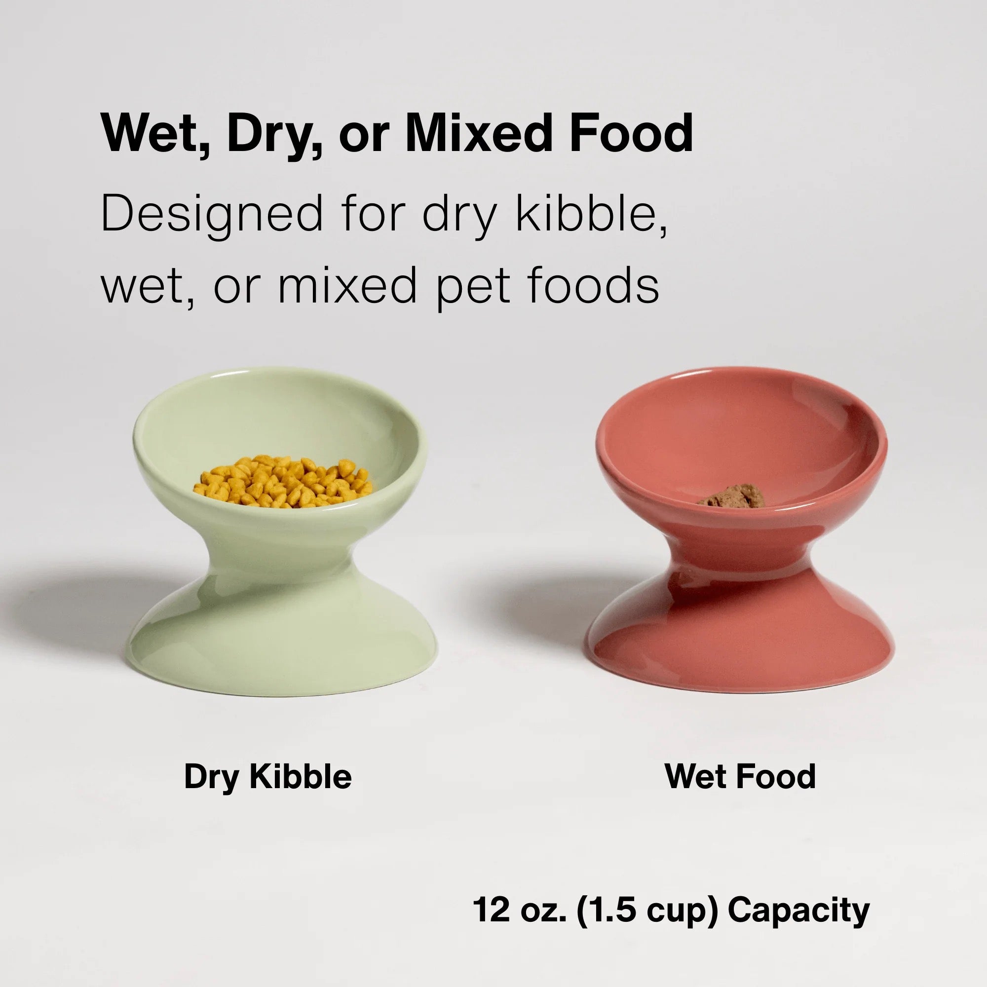 Rawry Elevated Tilted Ceramic Pet Bowl (Seafoam)