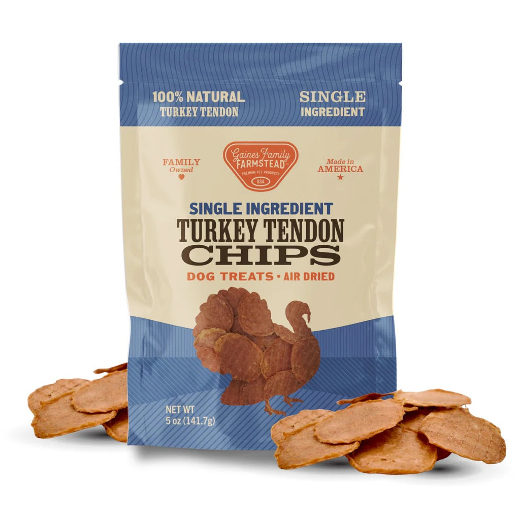 Gaines Family Farmstead Air Dried Turkey Tendon Chips (4.5oz)
