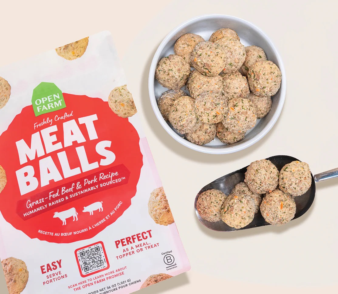 Open Farm Grass-Fed Beef & Pork Freshly Crafted Meatballs for Dogs (14oz)