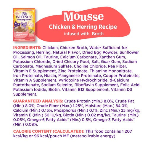 Wellness Appetizing Entrees Mousse Chicken & Herring Cat Pouch (2.8oz)