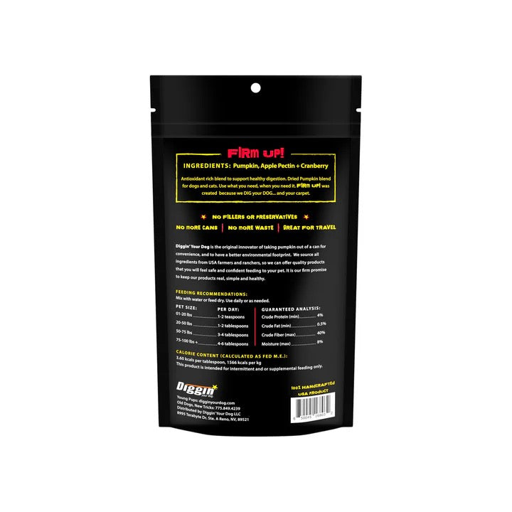Diggin Your Dog Firm Up! Dog & Cat Pumpkin + Cranberry Digestive Aid (4oz)