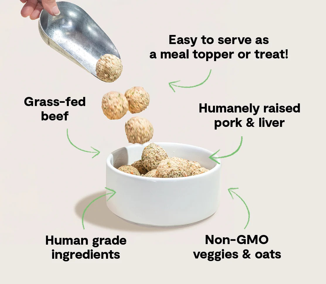 Open Farm Grass-Fed Beef & Pork Freshly Crafted Meatballs for Dogs (14oz)
