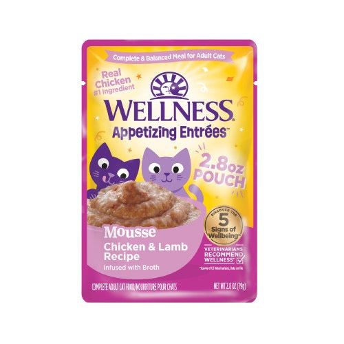 Wellness Appetizing Entrees Mousse Chicken & Lamb Cat Pouch (2.8oz)