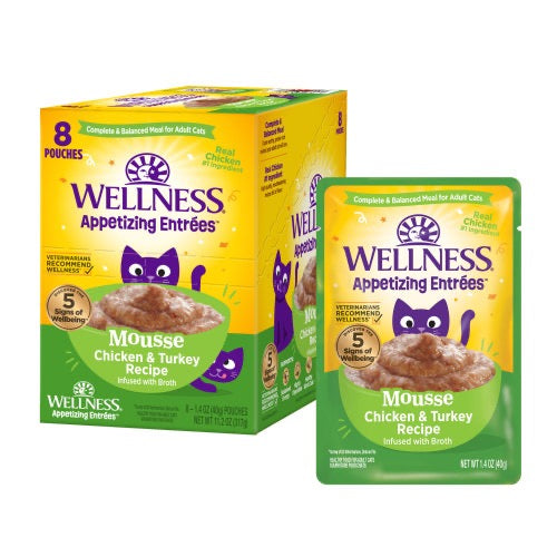 Wellness Appetizing Entrees Mousse Chicken & Turkey Cat Pouch (2.8oz)