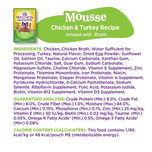 Wellness Appetizing Entrees Mousse Chicken & Turkey Cat Pouch (2.8oz)