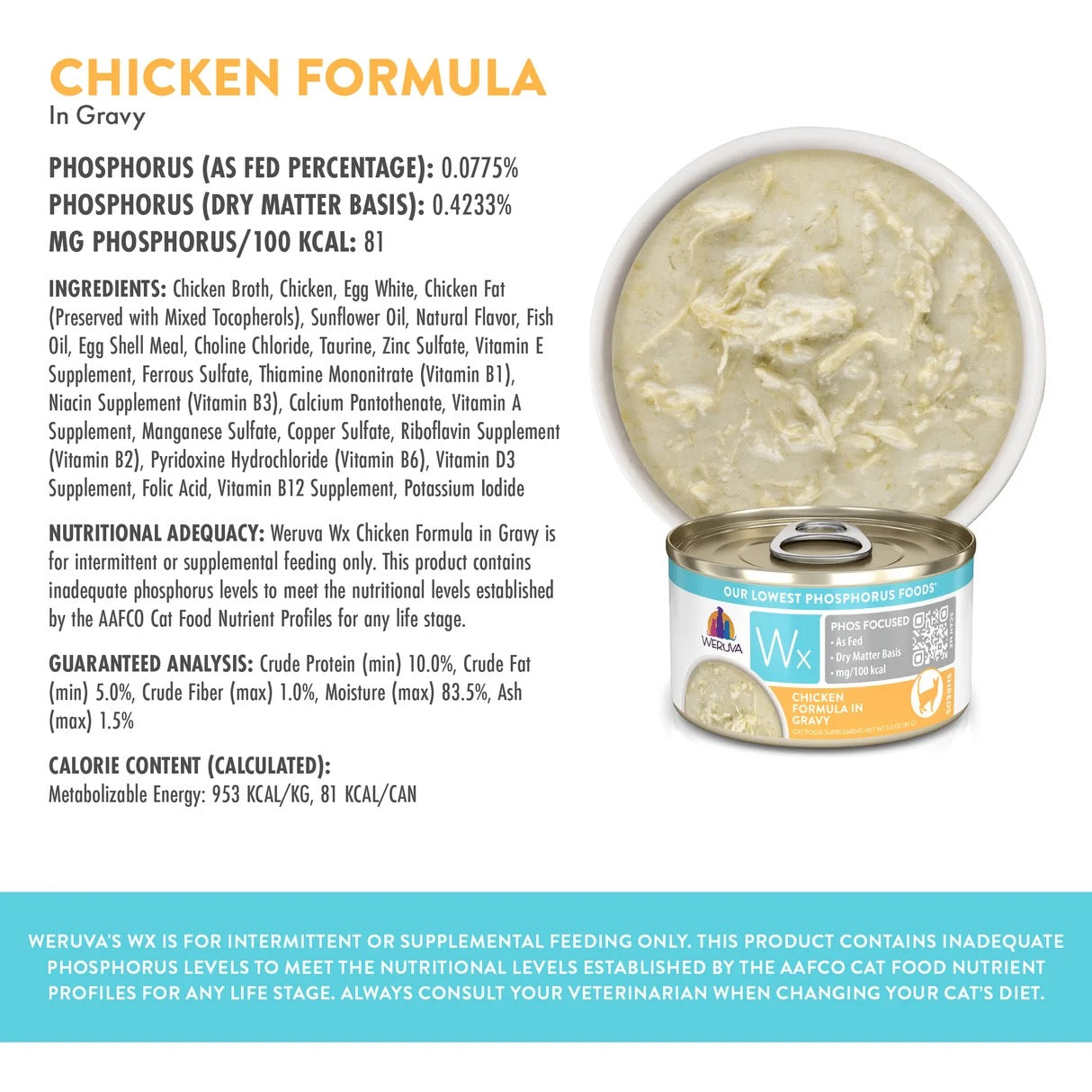 Weruva Wx Phosphorus Focused Chicken in Gravy (5.5oz)