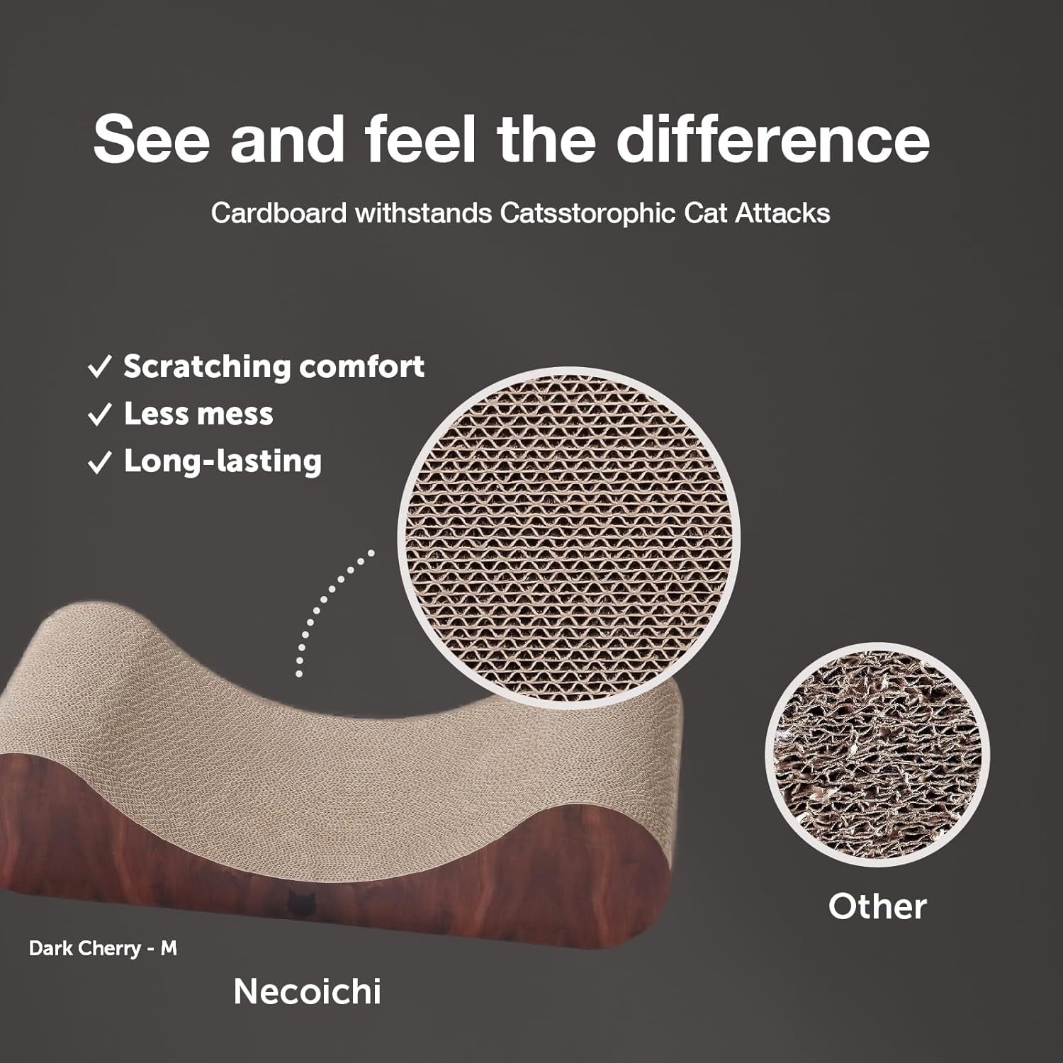 Necoichi Premium Comfort Curved Cat Lounger (Dark Cherry)