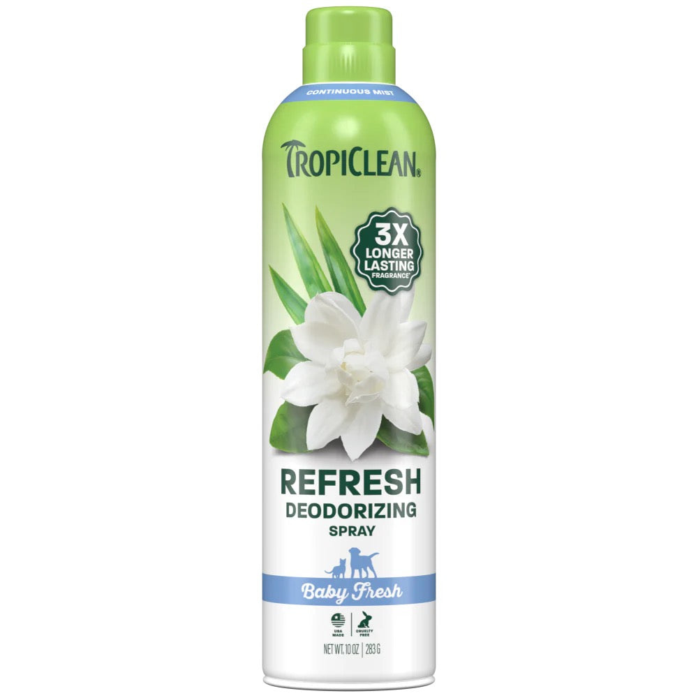 TropiClean Deodorizing Spray Baby Fresh Scent for Dogs (10oz)