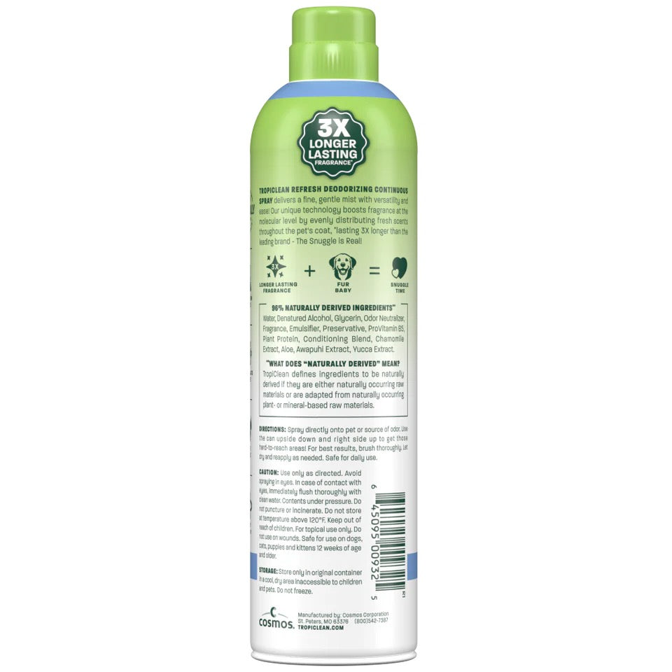 TropiClean Deodorizing Spray Baby Fresh Scent for Dogs (10oz)