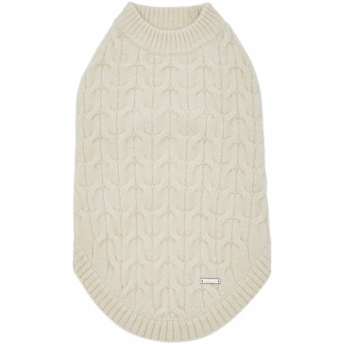 Blueberry Pet Crew-neck Fuzzy Textured Knit Dog Sweater | Ivory