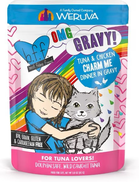 BFF OMG Charm Me Tuna & Chicken Wet Cat Pouch (3oz)