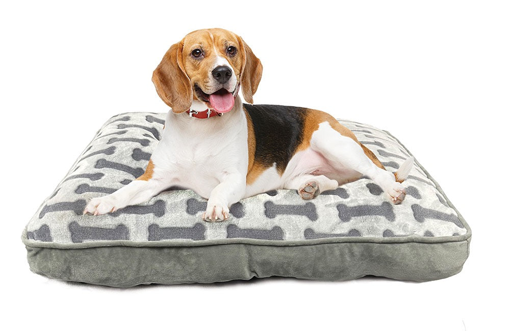 Ethical Spot Sleep Zone Bone Print Pillow Bed (Light Gray)