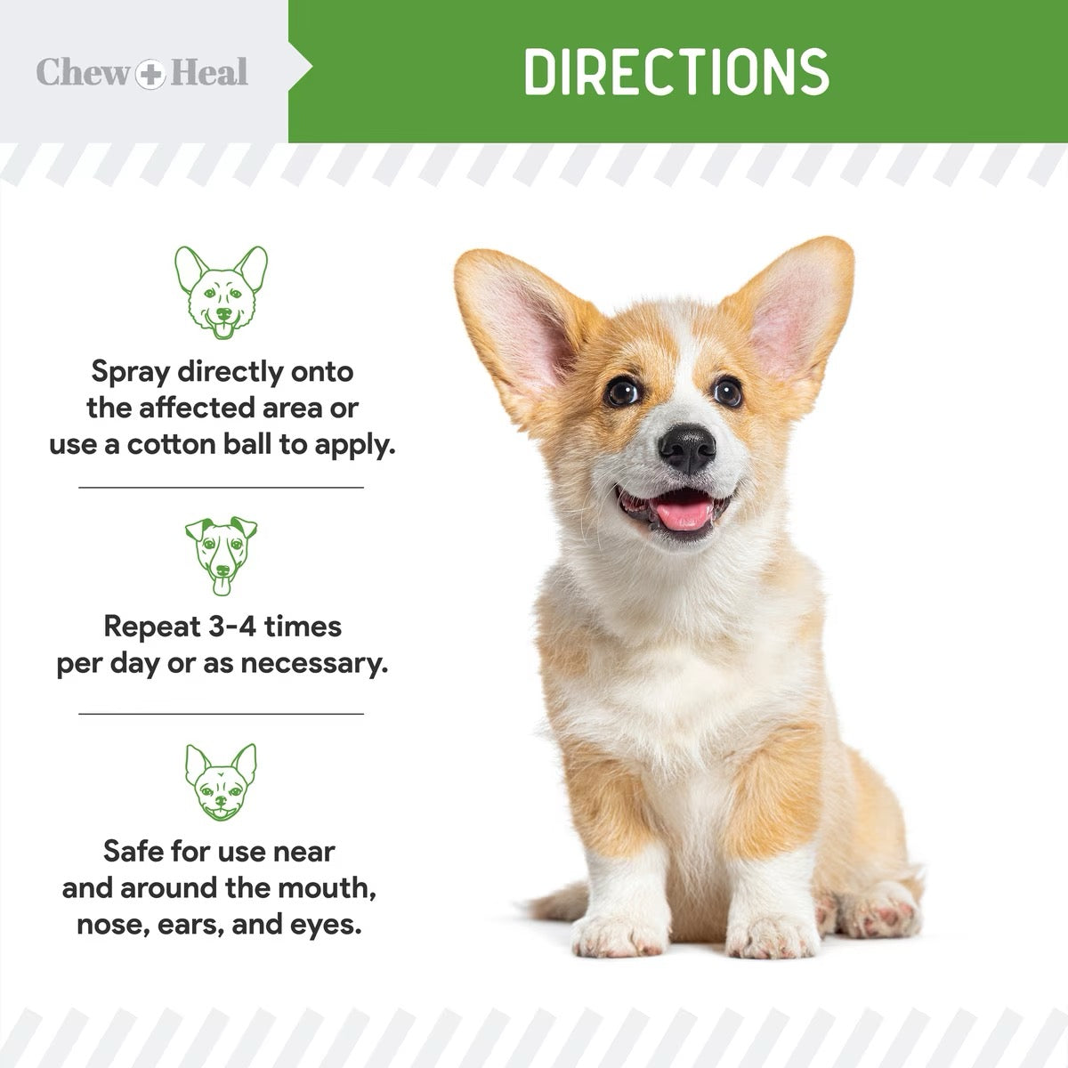 Chew + Heal Wounds + Sores Healing Aid Spray for Dogs & Cats 4oz