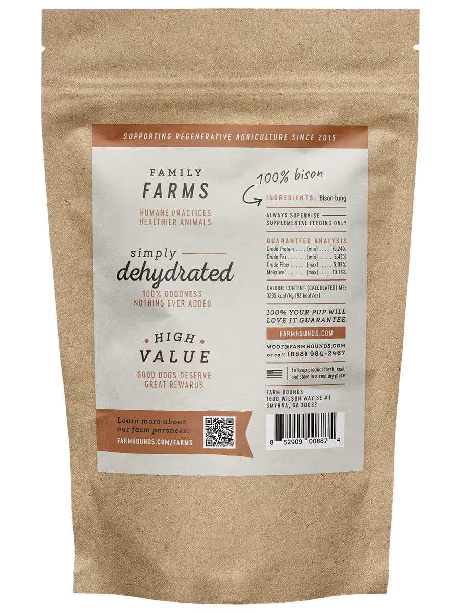 Farm Hounds Bison Lung Dog Treats (2oz)