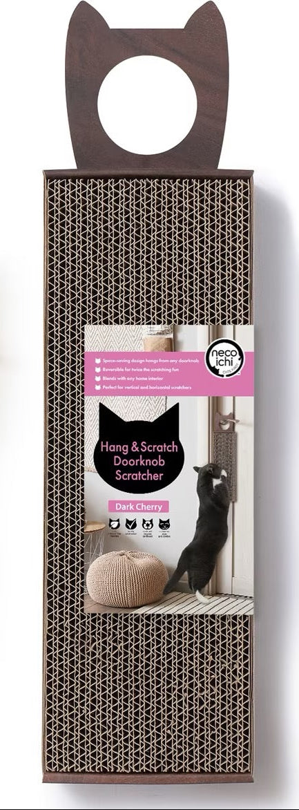 Necoichi Hang & Scratch Doorknob Scratcher (Dark Cherry)