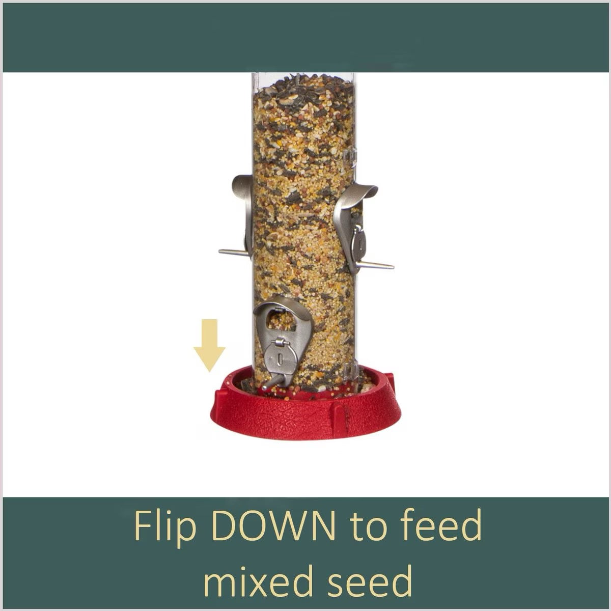 North States 2-in-1 Hinged Port Bird Feeder, Red