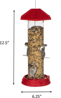 North States 2-in-1 Hinged Port Bird Feeder, Red