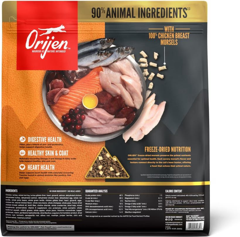 Orijen Grain Free Wild Reserve Chicken & Fish Recipe Dry Cat Food