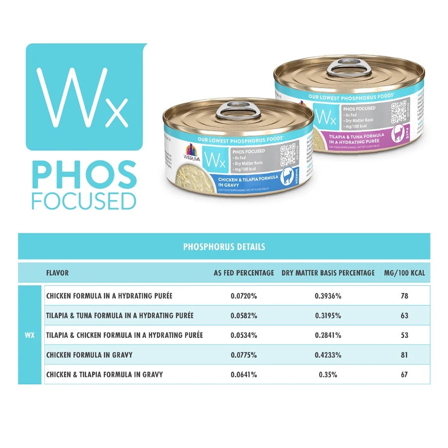 Weruva Wx Phosphorus Focused Chicken & Tilapia in Gravy (5.5oz)