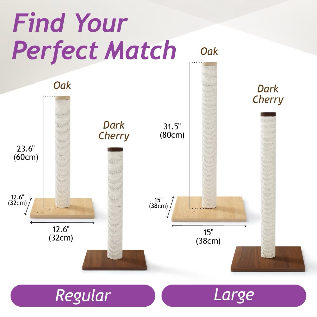 Necoichi Premium Comfort Scratching Post | Oak