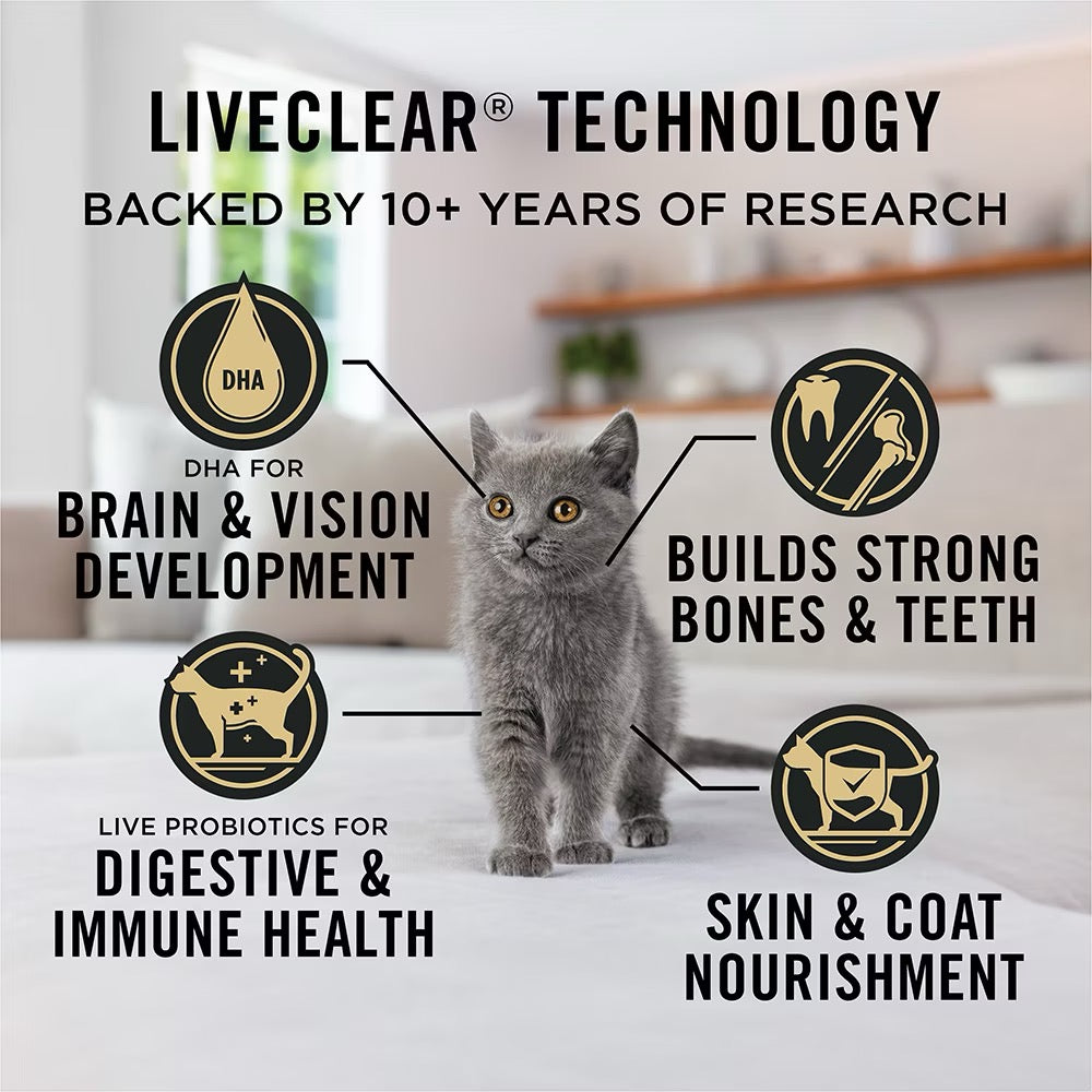 Purina Pro Plan LIVECLEAR Allergen Reducing Chicken and Rice Kitten Food (3.2 lb)