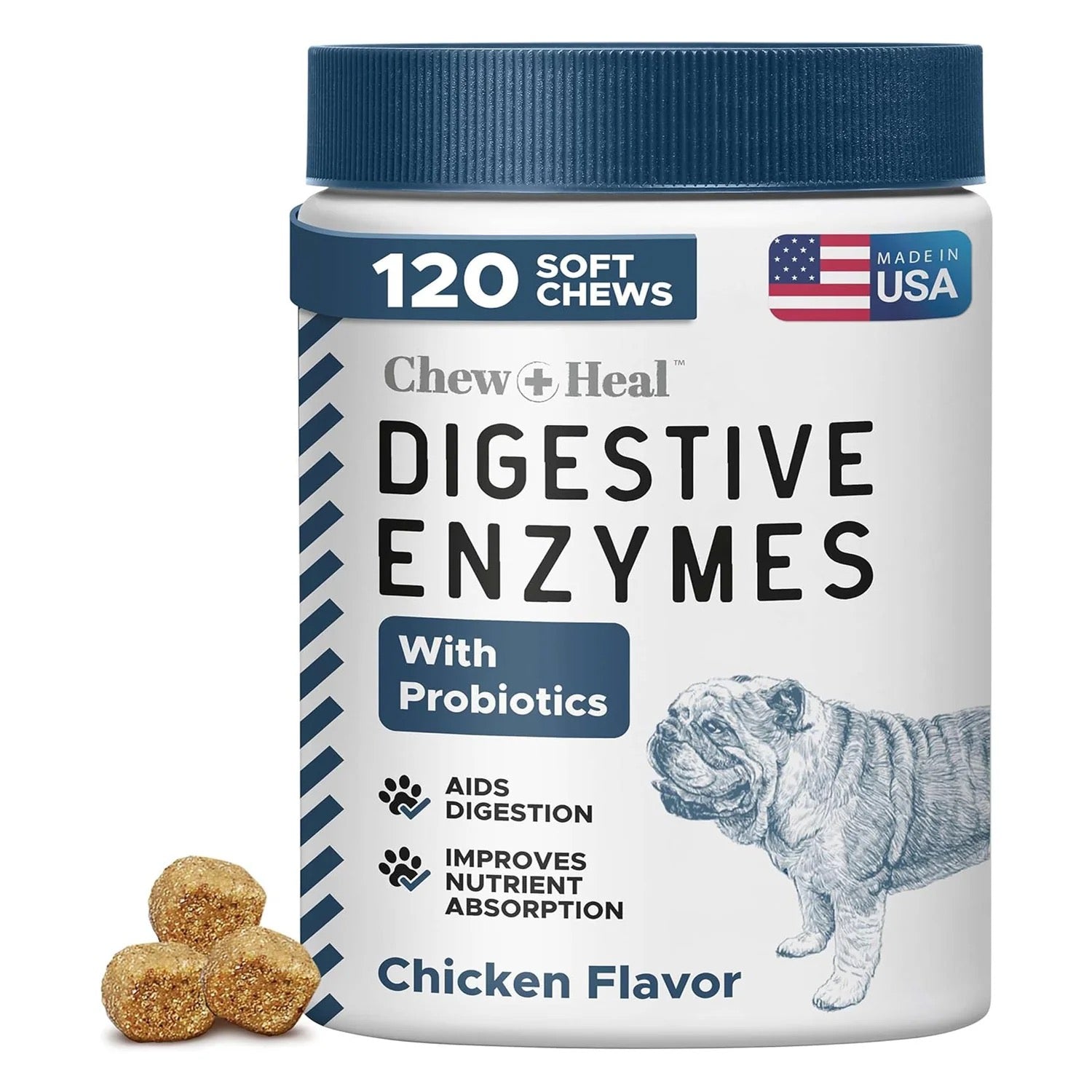 Chew + Heal Digestive Enzymes with Probiotics 120 Soft Chews