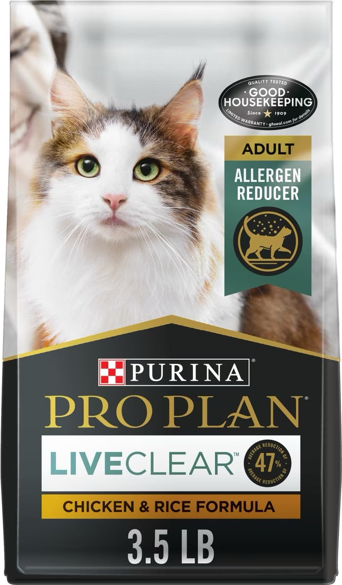 Purina Pro Plan LIVECLEAR With Probiotics Chicken & Rice Cat Food (3.5 lb)