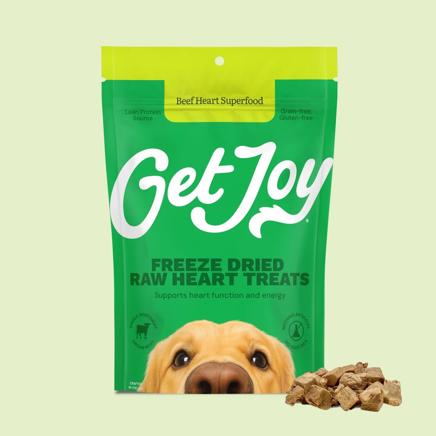 Get Joy 100% Beef Heart Freeze Dried Dog Treats (4oz)