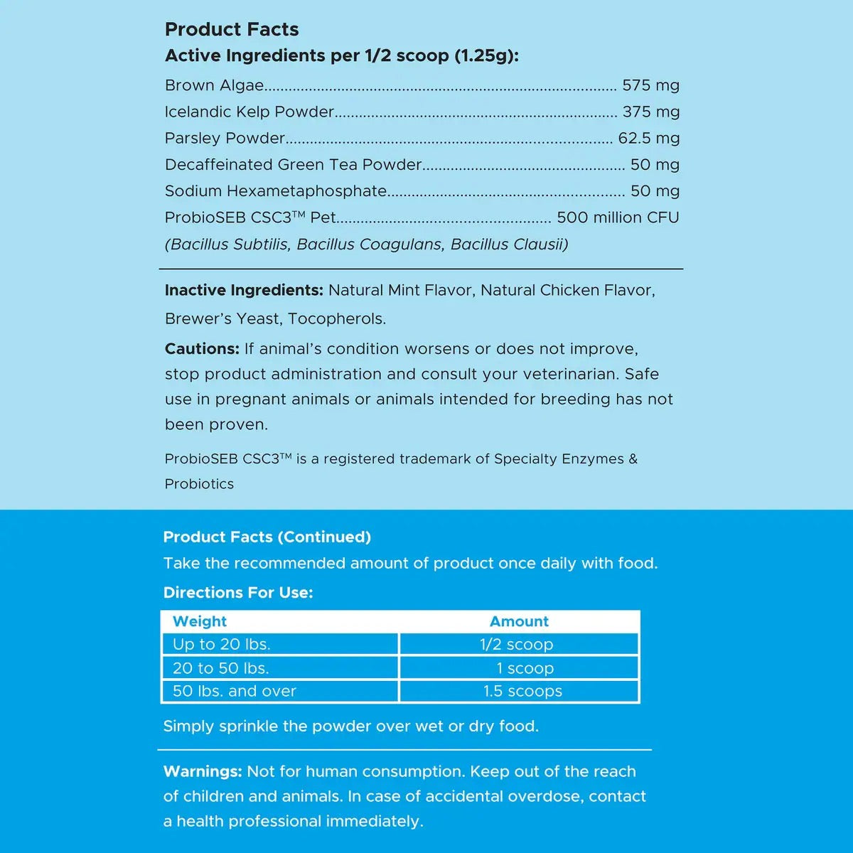 Chew + Heal Advanced Dental Support Powder with 6 Actives for Dogs 4oz