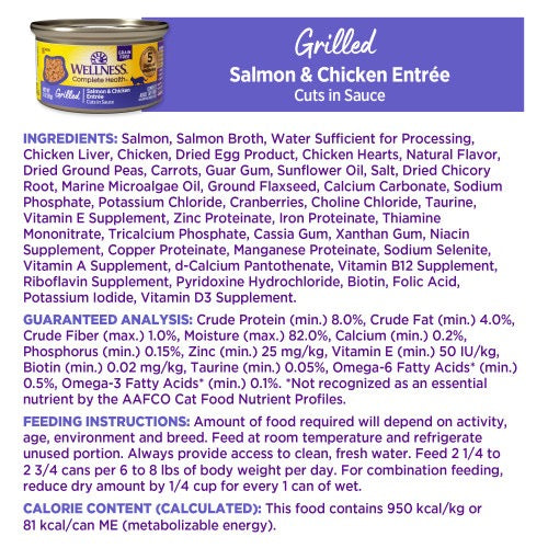 Wellness Complete Health Grilled Salmon & Chicken Wet Cat Food (3oz)