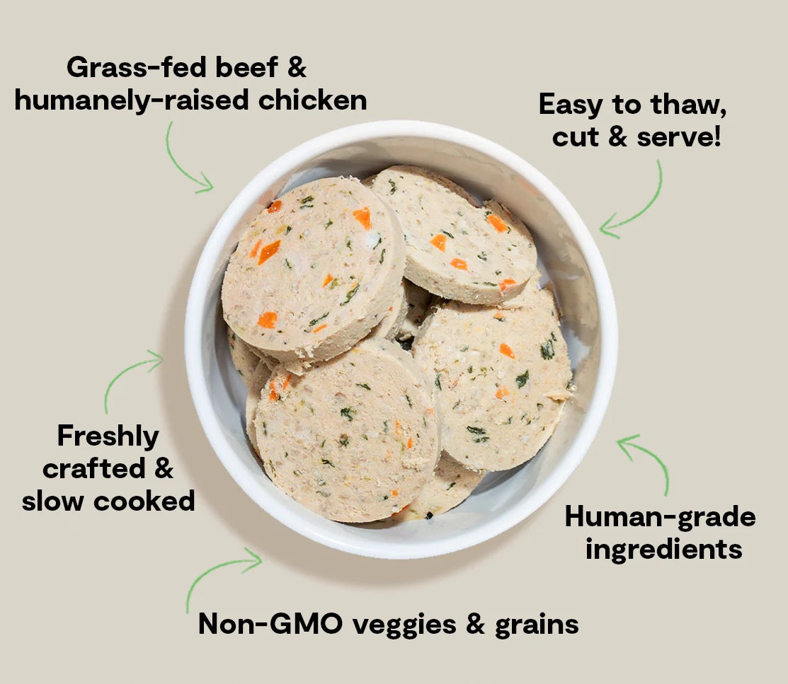 Open Farm Goodbowl Chicken & Grass-Fed Beef Freshly Crafted Roll for Dogs (28oz)