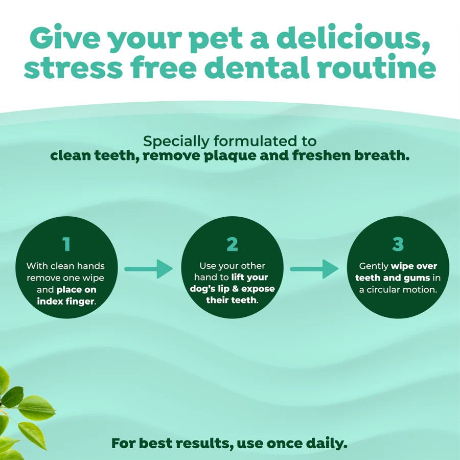 Tropiclean Fresh Breath Finger Dental Wipes for Dog & Cats (50ct)