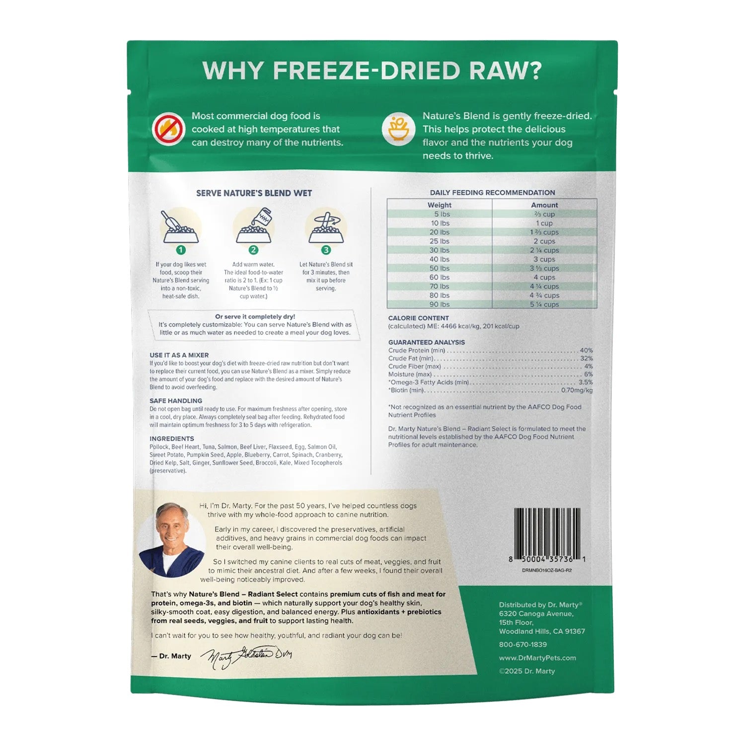 Dr Marty's Radiant Select Freeze Dried Raw Dog Food (16oz)