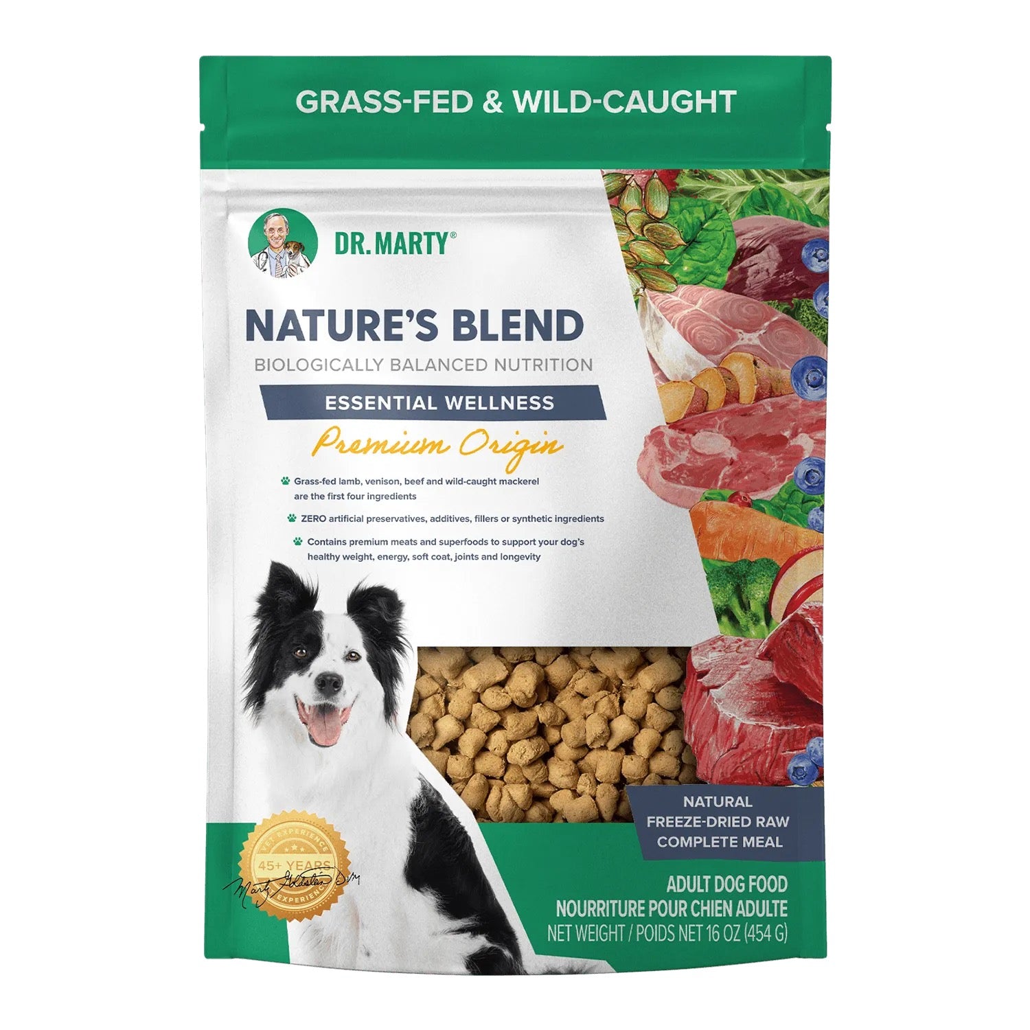 Dr Marty's Freeze Dried Raw Beef and Venison Dog Food (16oz)