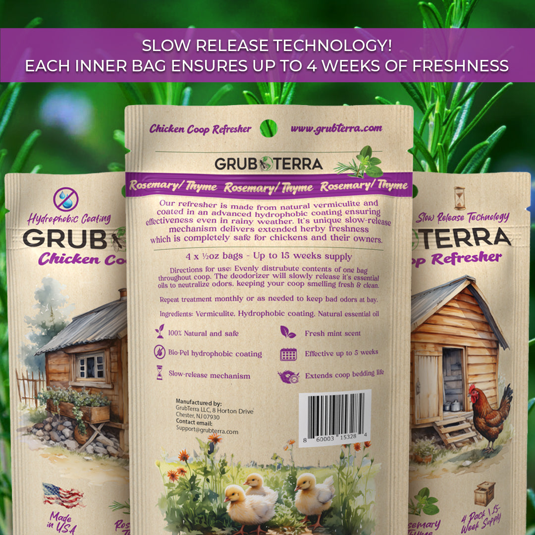 GrubTerra Coop Refresher. Keeps The Coop Smelling Fresh For Longer!