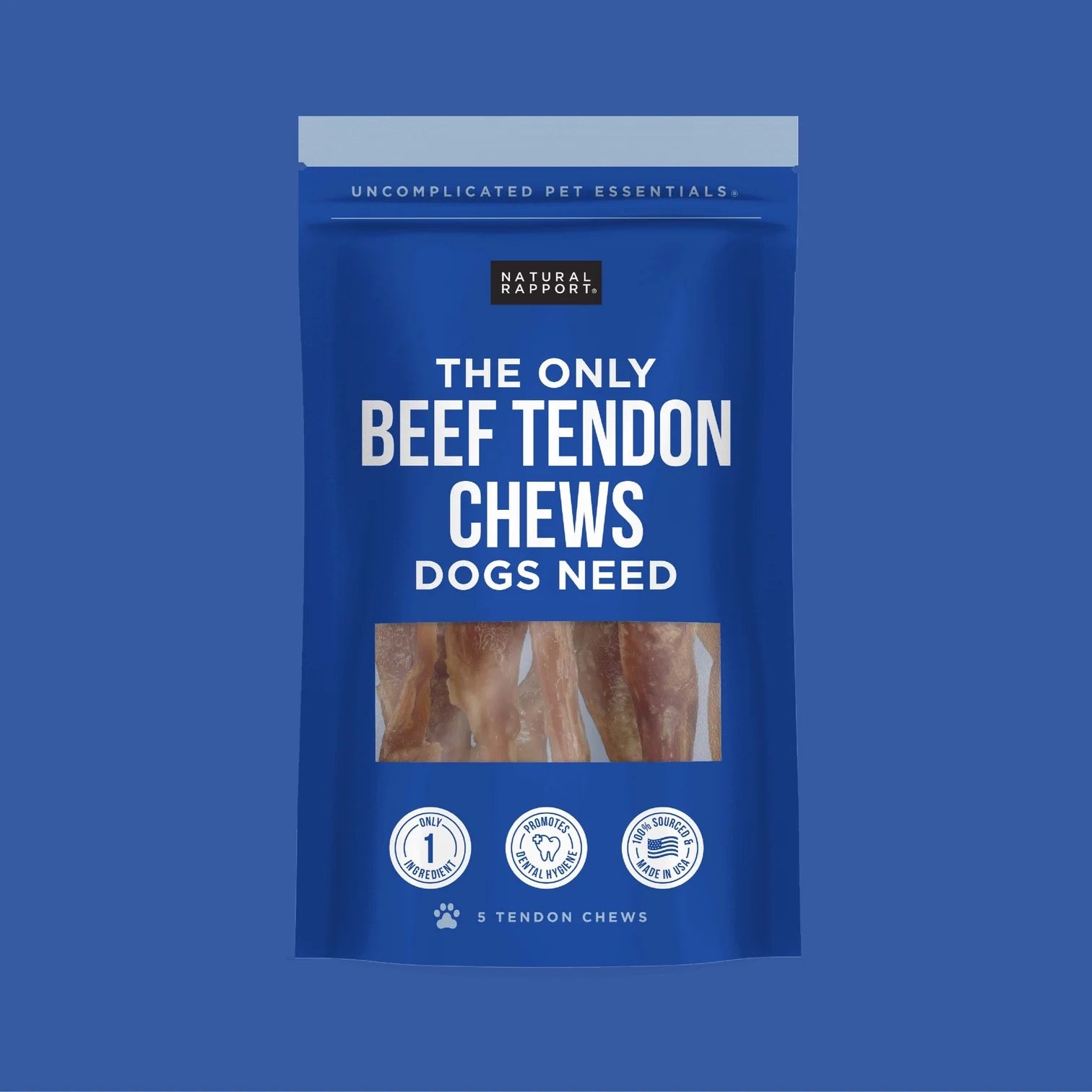 Natural Rapport The Only Beef Tendon Chews Dogs Need Dog Treats (5ct)