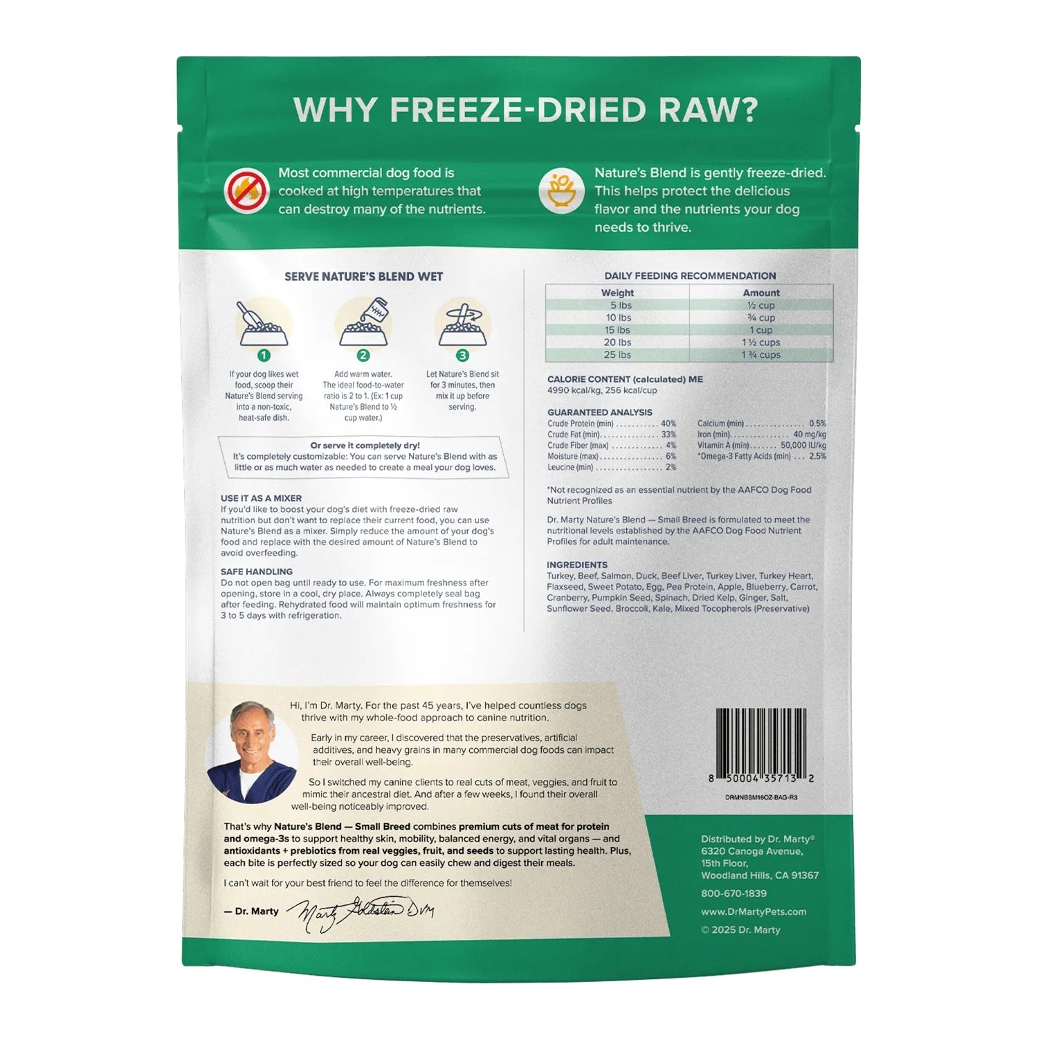 Dr Marty's Freeze Dried Raw Small Breed Dog Food (16oz)