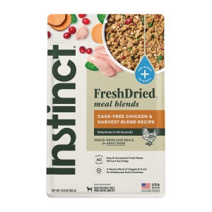 Instinct Fresh Dried Meal Blends Freeze Dried Chicken & Harvest Blend Dog Food (3oz)