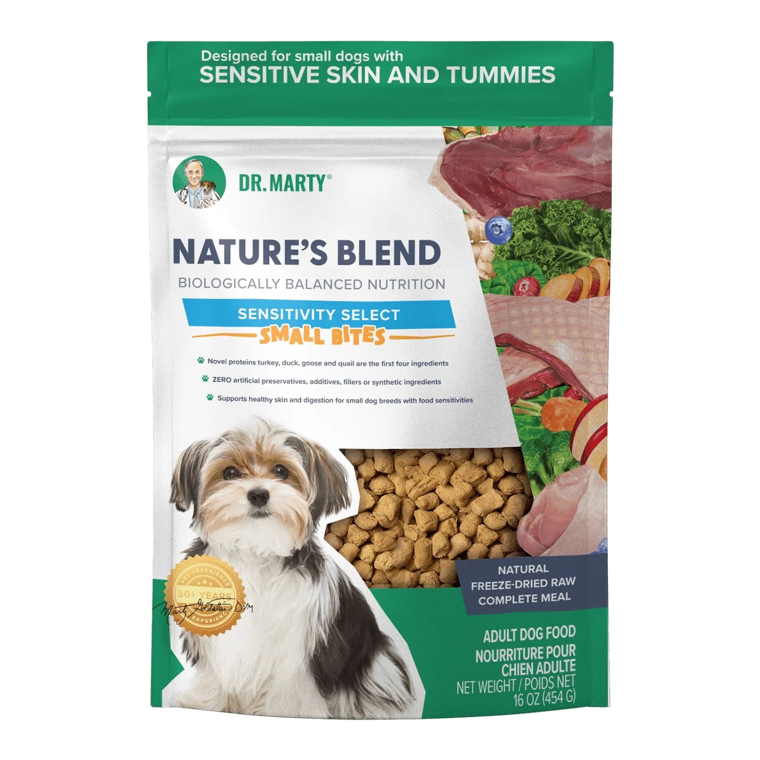 Dr Marty's Freeze Dried Raw Sensitivity Blend Small Breed Bites (16oz)