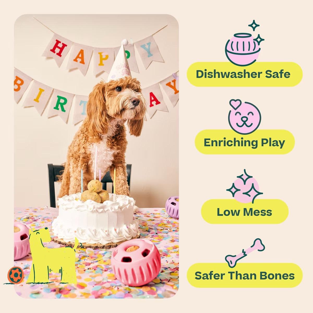 Woof Popsicle Birthday Small Dog Toy