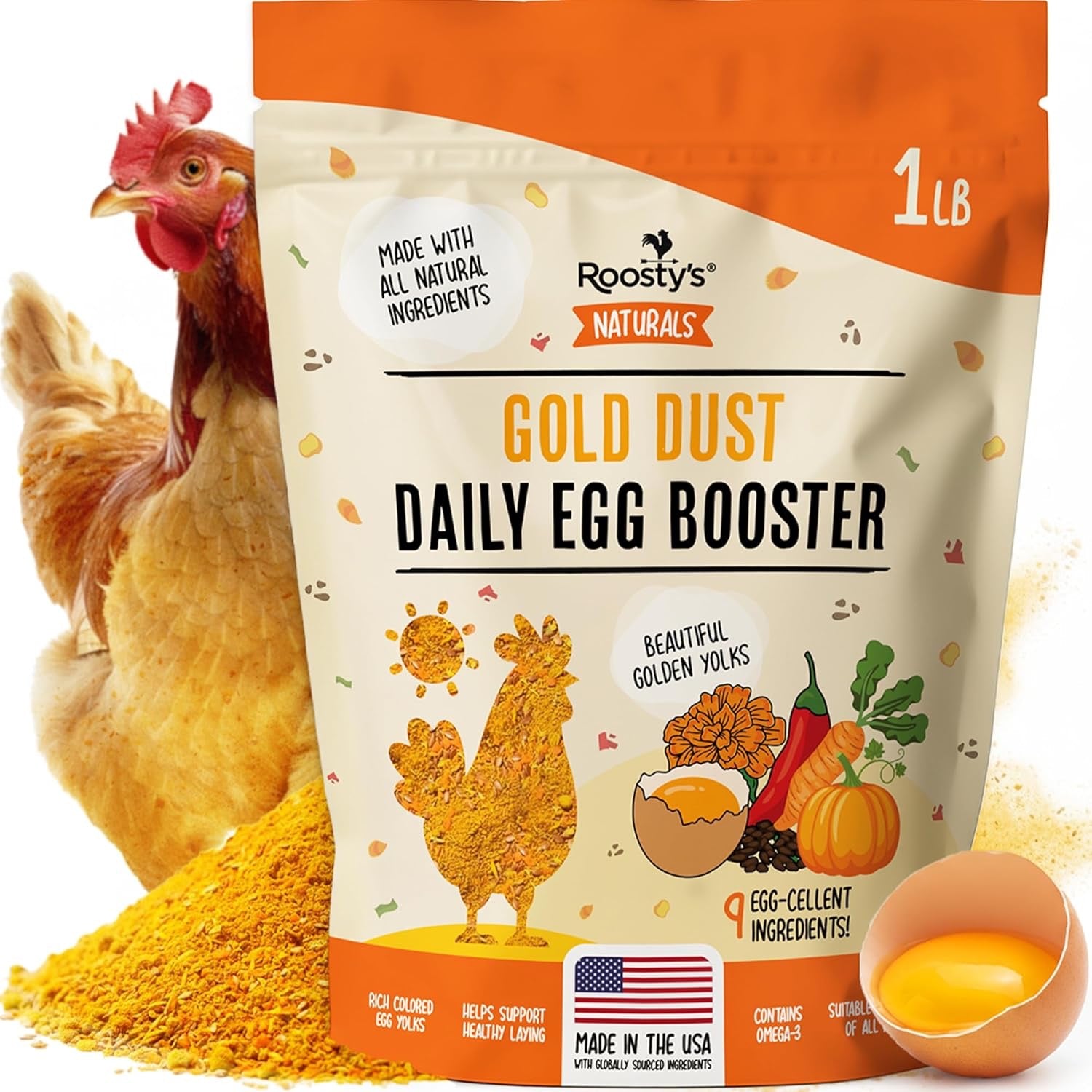 Roosty's Gold Dust | Daily Egg Booster for Poultry 1lb