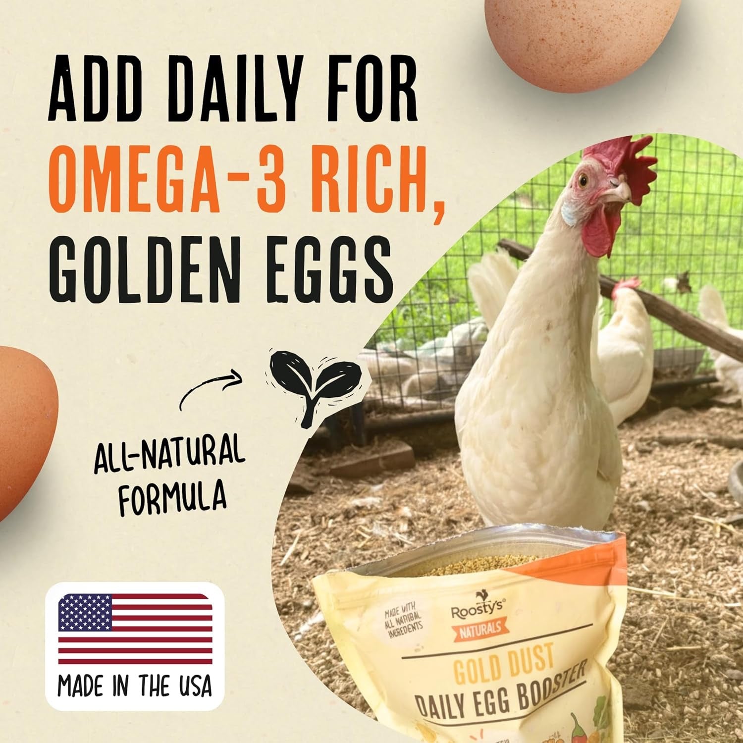 Roosty's Gold Dust | Daily Egg Booster for Poultry 1lb
