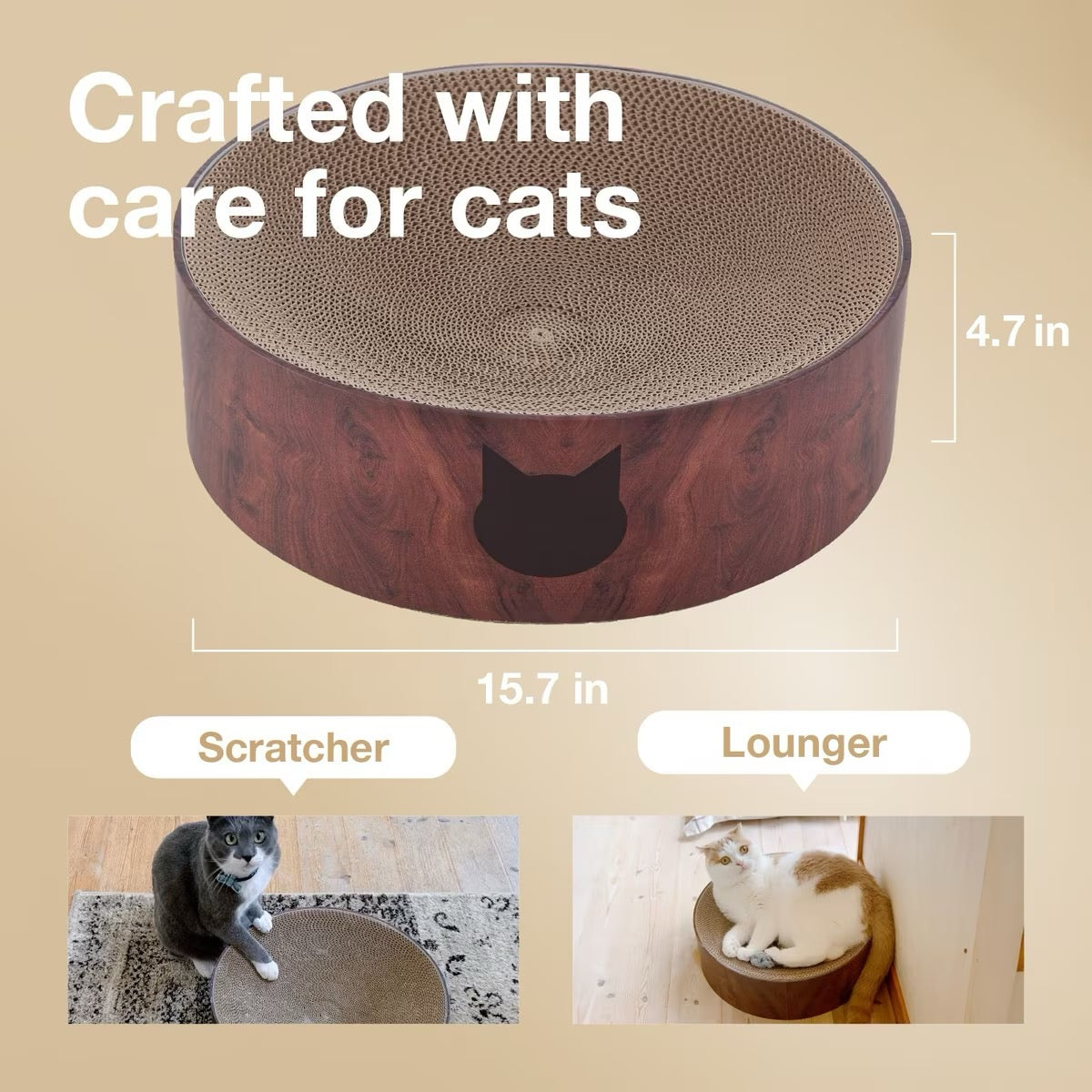 Necoichi Cozy Cat Scratcher Bowl Dark Cherry / L