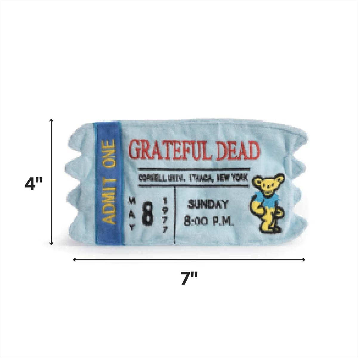 FabDog Grateful Dead Admission Ticket Dog Plush Toy