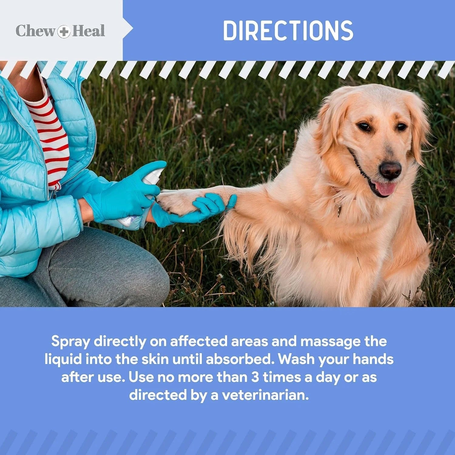 Chew + Heal Advanced Chlorhexidine Medicated Wound Care Spray for Dogs 4oz