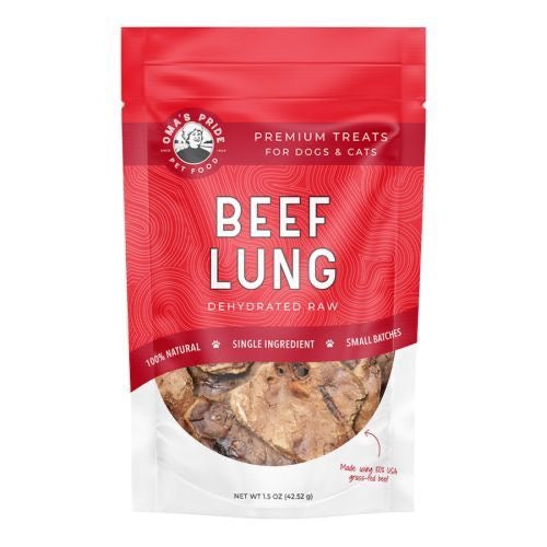 Oma's Pride Dehydrated Beef Lung Dog & Cat Treats (1.5oz)